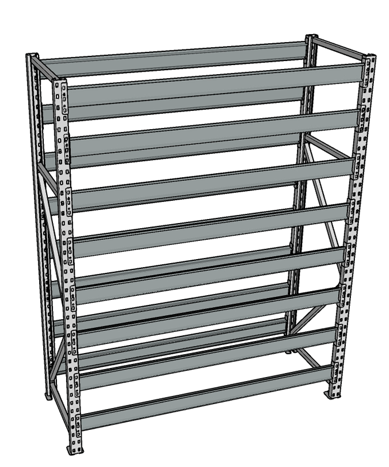 Стеллаж грузовой СГР 2000x1800x400 8 полок (без настила) купить в Северодвинске Стеллаж грузовой СГР 2000x1800x400 8 полок (без настила) купить в Северодвинске