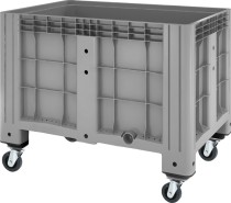 Контейнер 1200х800х913 мм сплошной серый на колесах Контейнер 1200х800х913 мм сплошной серый на колесах