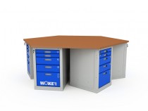 Верстак шеститумбовый WOKER PRO 6005.2500