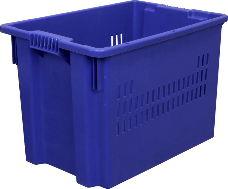 Ящик 600х400х400 дно сплошное, стенки перфорированные синий купить в Северодвинске Ящик 600х400х400 дно сплошное, стенки перфорированные синий купить в Северодвинске