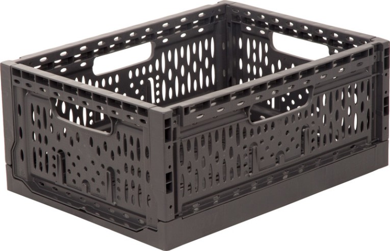 Ящик складной 400х300х170 перфорированный темно-серый купить в Северодвинске