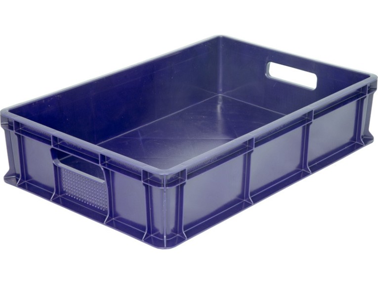 Ящик 600х400х140 мм сплошной с ручками синий купить в Северодвинске