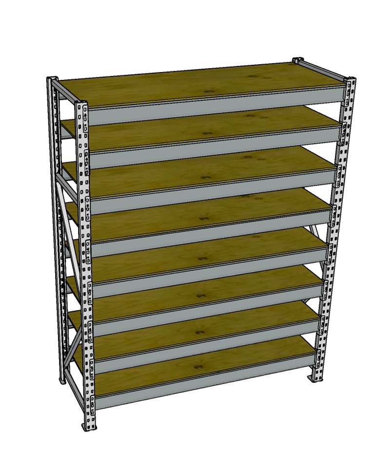 Стеллаж грузовой СГР 3000x1500x800 8 полок (фанера) купить в Северодвинске Стеллаж грузовой СГР 3000x1500x800 8 полок (фанера) купить в Северодвинске