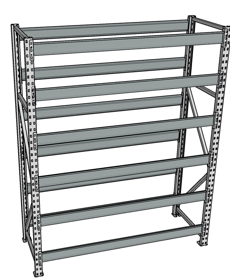 Стеллаж грузовой СГР 2500x1800x600 6 полок (без настила) купить в Северодвинске Стеллаж грузовой СГР 2500x1800x600 6 полок (без настила) купить в Северодвинске