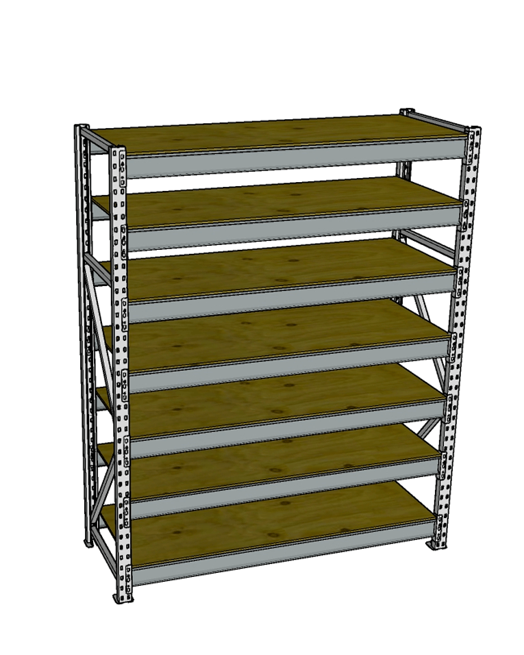 Стеллаж грузовой СГР 2000x900x400 7 полок (фанера) купить в Северодвинске Стеллаж грузовой СГР 2000x900x400 7 полок (фанера) купить в Северодвинске