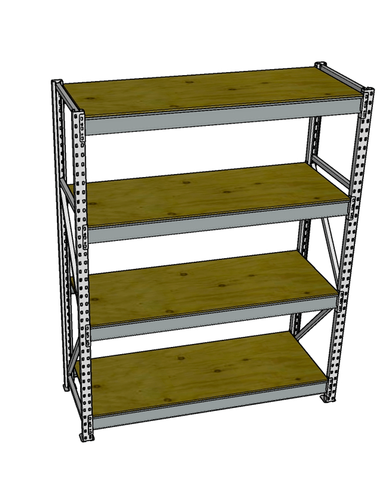 Стеллаж грузовой СГР 2500x900x1000 4 полки (фанера) купить в Северодвинске Стеллаж грузовой СГР 2500x900x1000 4 полки (фанера) купить в Северодвинске