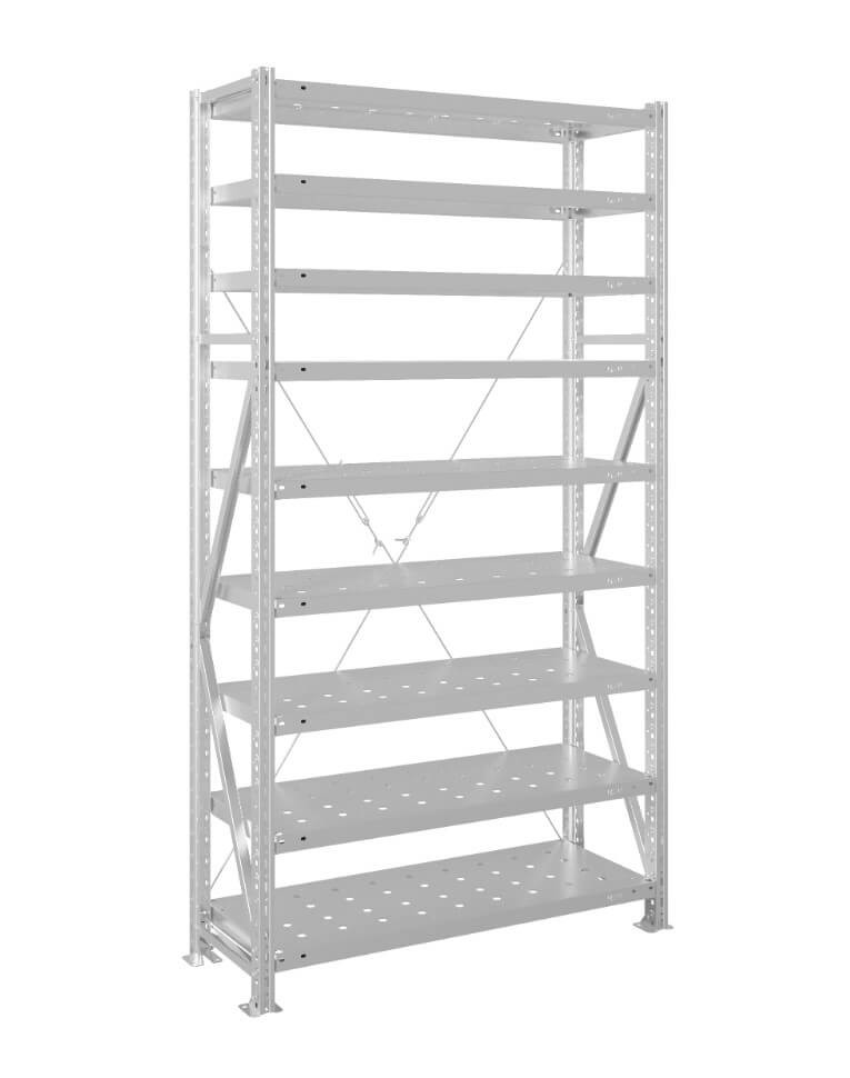 Стеллаж MS U 2000x1200x600 9 полок (350 кг, перф) купить в Северодвинске Стеллаж MS U 2000x1200x600 9 полок (350 кг, перф) купить в Северодвинске