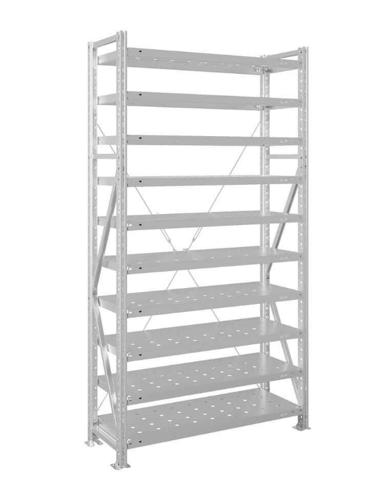 Стеллаж MS U 2500x1000x600 10 полок (200 кг, перф) купить в Северодвинске