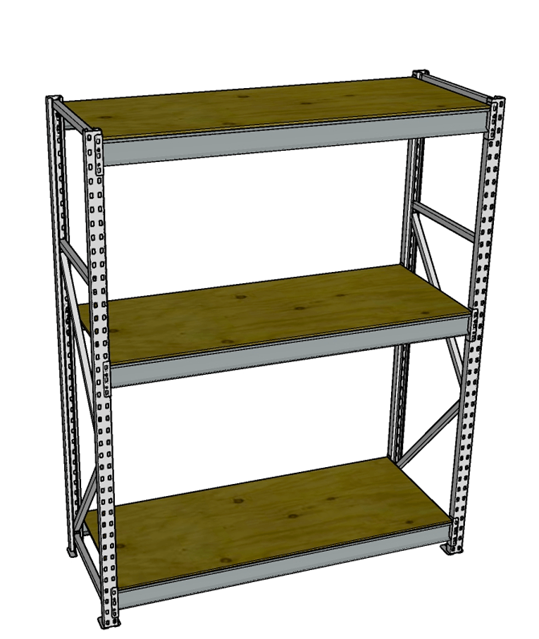 Стеллаж грузовой СГР 2000x1500x600 3 полки (фанера) купить в Северодвинске