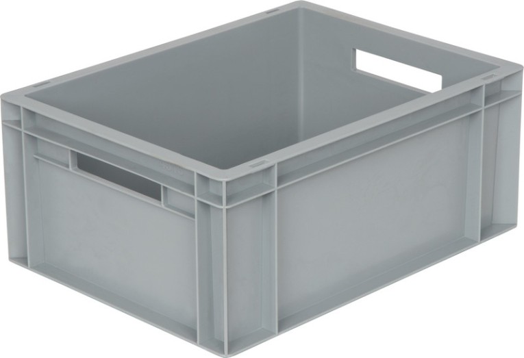Ящик 400х300х175 сплошной, с ручками, гладкое дно, серый B-4316 купить в Северодвинске Ящик 400х300х175 сплошной, с ручками, гладкое дно, серый B-4316 купить в Северодвинске