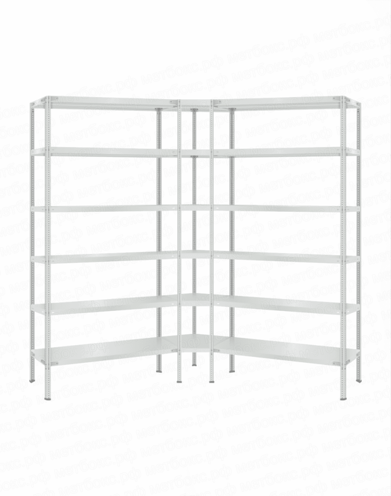 Стеллаж угловой 2000х1600х1600 (6 ярусов глубиной 400мм) купить в Северодвинске Стеллаж угловой 2000х1600х1600 (6 ярусов глубиной 400мм) купить в Северодвинске