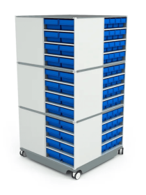 КП-03 Кассетница поворотная с синими ящиками