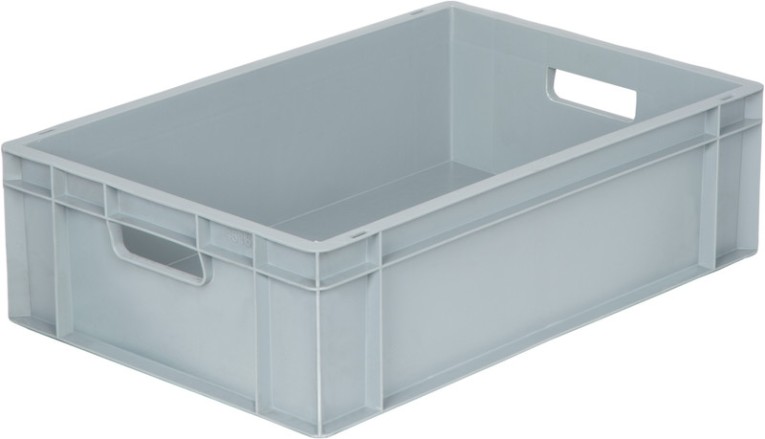 Ящик 600х400х175 сплошной, с ручками, дно с усилением, серый B-4616 купить в Северодвинске