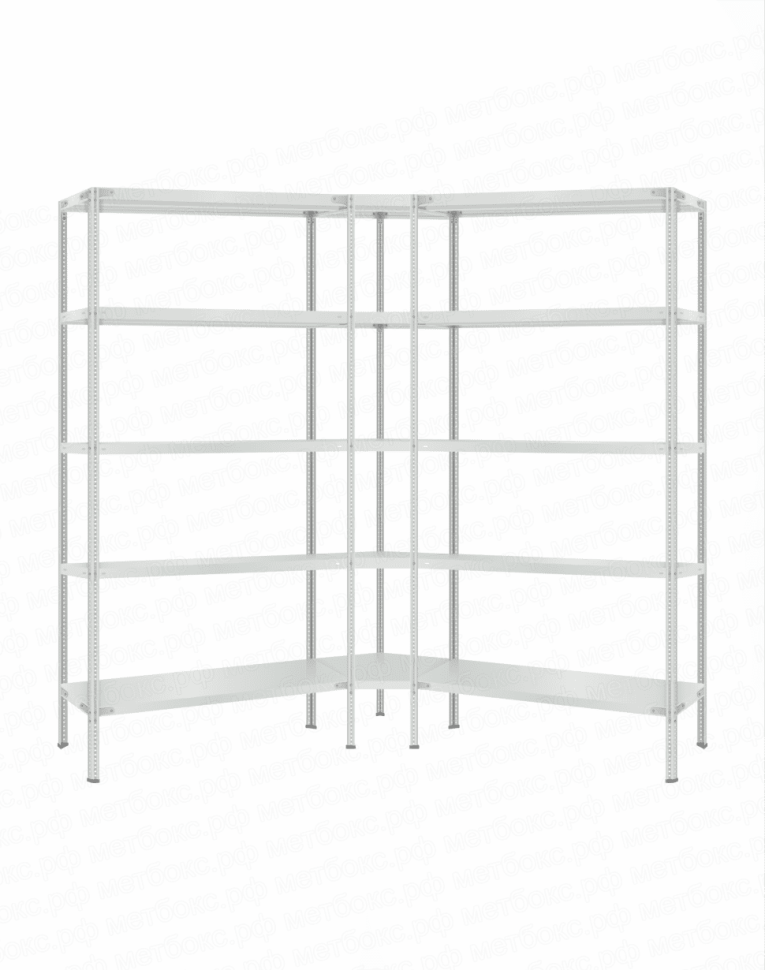 Стеллаж угловой 2000х1700х1700 (5 ярусов глубиной 500мм) купить в Северодвинске Стеллаж угловой 2000х1700х1700 (5 ярусов глубиной 500мм) купить в Северодвинске