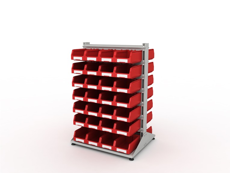 Стеллаж для пластиковых лотков SORTEX двухсторонний 1500x1000x800.03 купить в Северодвинске