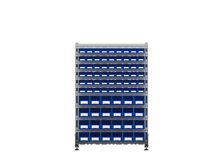 Стеллаж для пластиковых лотков SORTEX двухсторонний 1500x1000x800.04 купить в Северодвинске