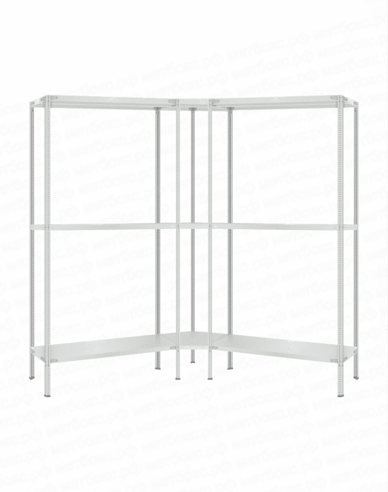 Стеллаж угловой 2000х1800х1800 (3 яруса глубиной 600мм) купить в Северодвинске Стеллаж угловой 2000х1800х1800 (3 яруса глубиной 600мм) купить в Северодвинске