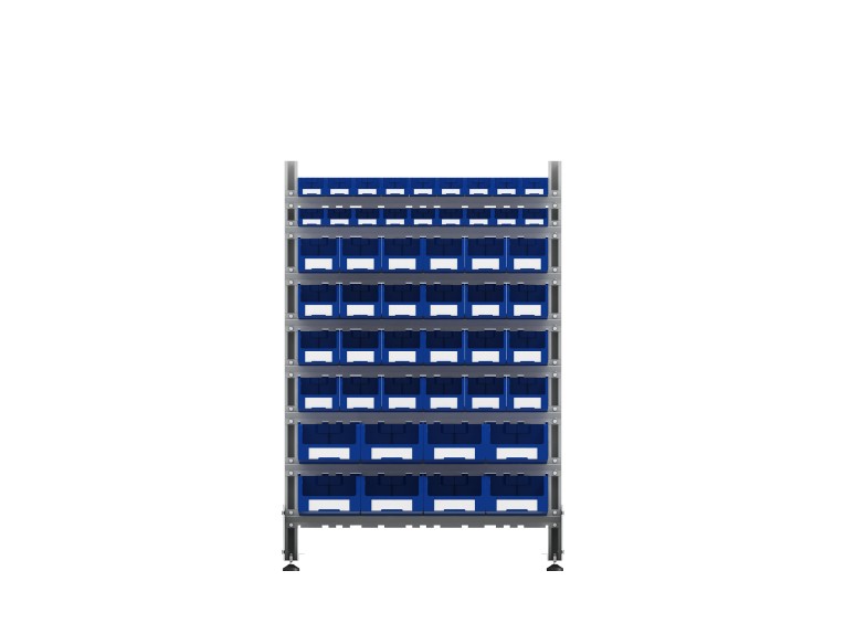 Стеллаж для пластиковых лотков SORTEX двухсторонний 1500x1000x800.06 купить в Северодвинске