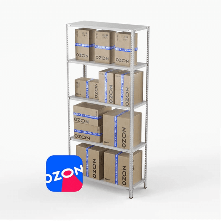 Стеллаж ПВЗ Озон 2000х1000х400 5 полок купить в Северодвинске Стеллаж ПВЗ Озон 2000х1000х400 5 полок купить в Северодвинске