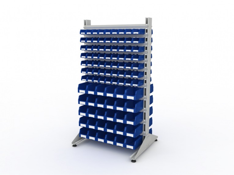 Стеллаж для пластиковых лотков SORTEX двухсторонний 1800x1000x800.04 купить в Северодвинске