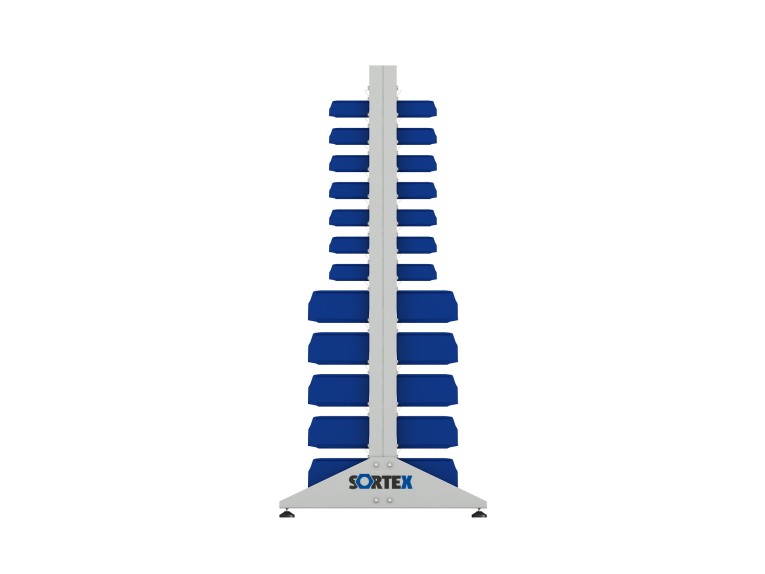 Стеллаж для пластиковых лотков SORTEX двухсторонний 1800x1000x800.04 купить в Северодвинске