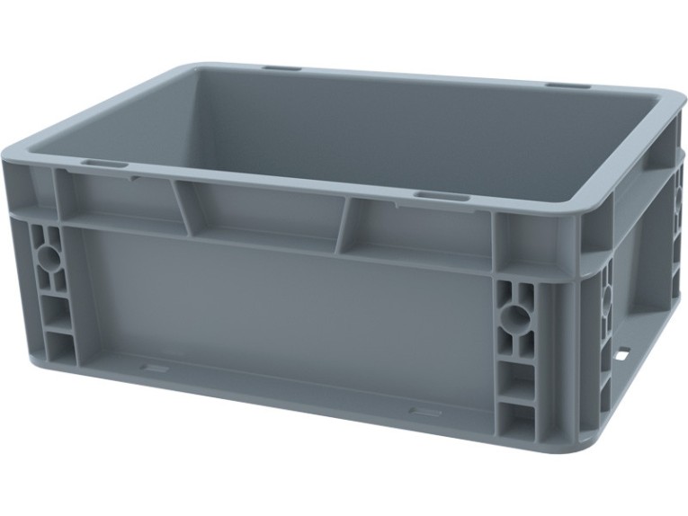 Ящик 300х200х120 сплошной, гладкое дно, цв. серый купить в Северодвинске Ящик 300х200х120 сплошной, гладкое дно, цв. серый купить в Северодвинске