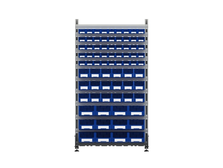 Стеллаж для пластиковых лотков SORTEX двухсторонний 1800x1000x800.06 купить в Северодвинске