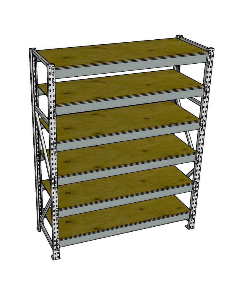 Стеллаж грузовой СГР 3000x1200x800 6 полок (фанера) купить в Северодвинске Стеллаж грузовой СГР 3000x1200x800 6 полок (фанера) купить в Северодвинске