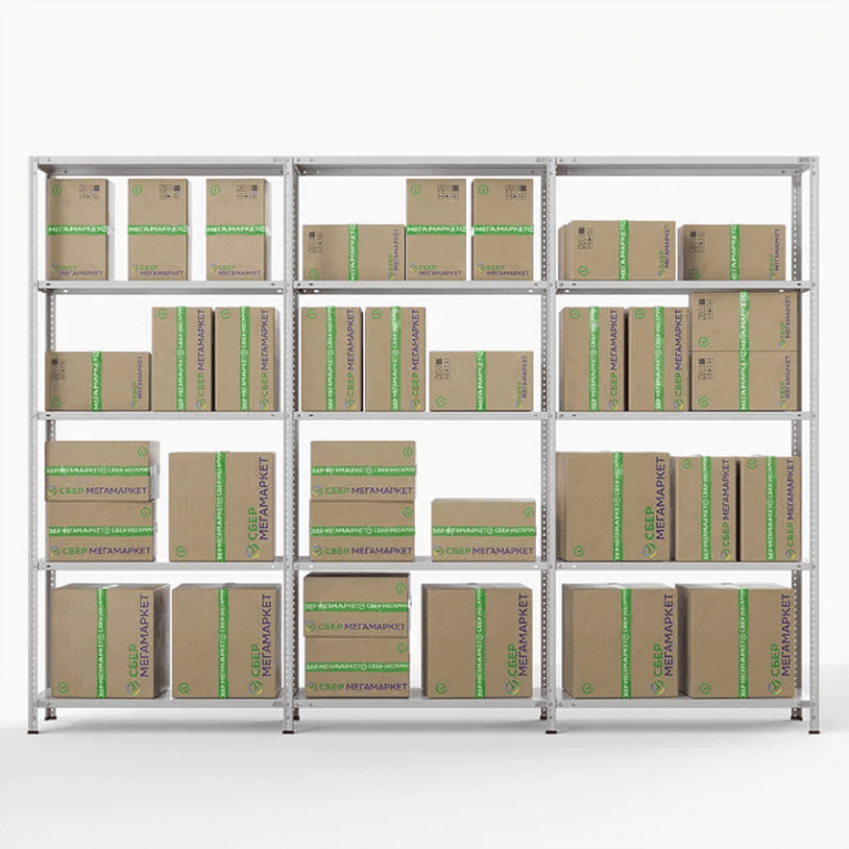 Стеллаж ПВЗ Сбер 2000х3000х400 5 полок купить в Северодвинске Стеллаж ПВЗ Сбер 2000х3000х400 5 полок купить в Северодвинске