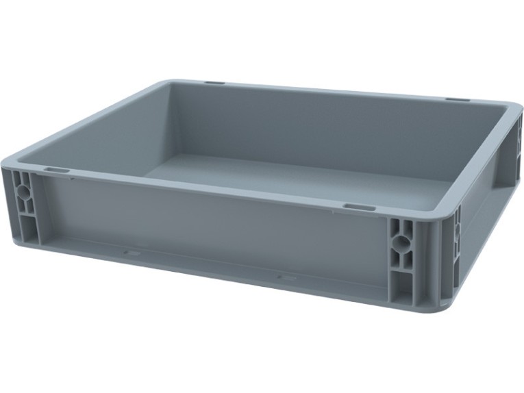 Ящик 400х300х75 сплошной, усиленное дно, цв. серый купить в Северодвинске Ящик 400х300х75 сплошной, усиленное дно, цв. серый купить в Северодвинске