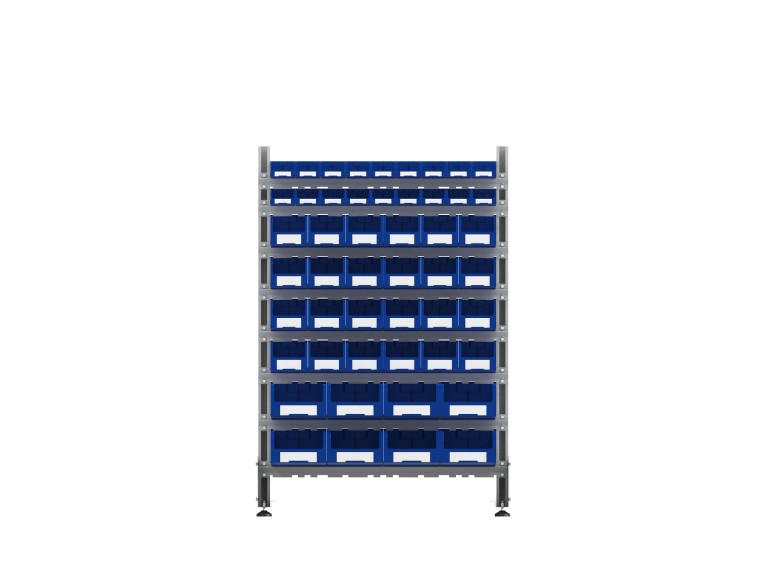 Стеллаж для пластиковых лотков SORTEX односторонний 1500x1000x450.06 купить в Северодвинске