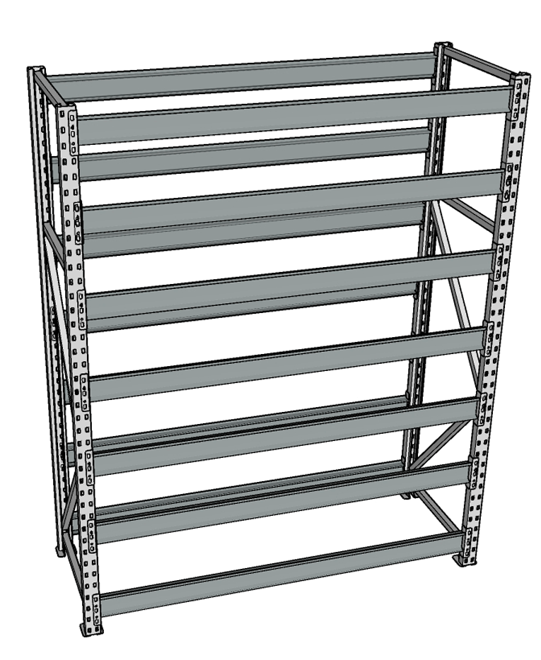 Стеллаж грузовой СГР 2000x1500x400 7 полок (без настила) купить в Северодвинске