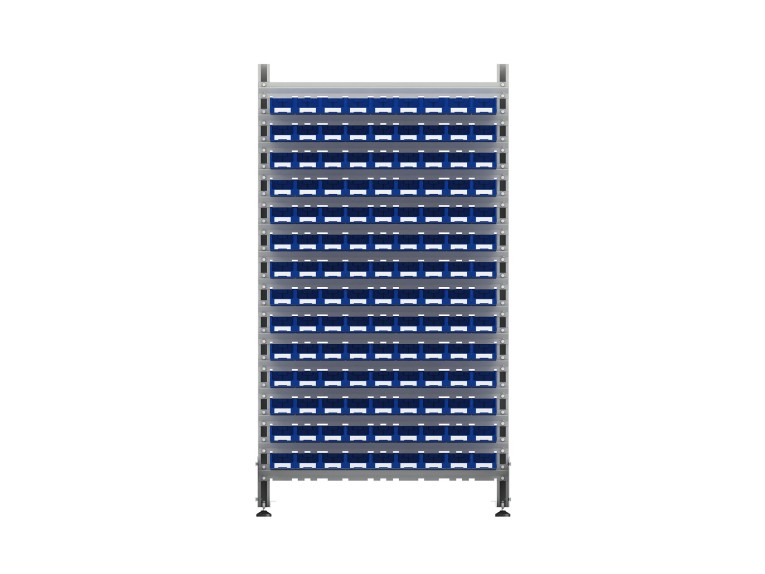 Стеллаж для пластиковых лотков SORTEX односторонний 1800x1000x450.01 купить в Северодвинске Стеллаж для пластиковых лотков SORTEX односторонний 1800x1000x450.01 купить в Северодвинске