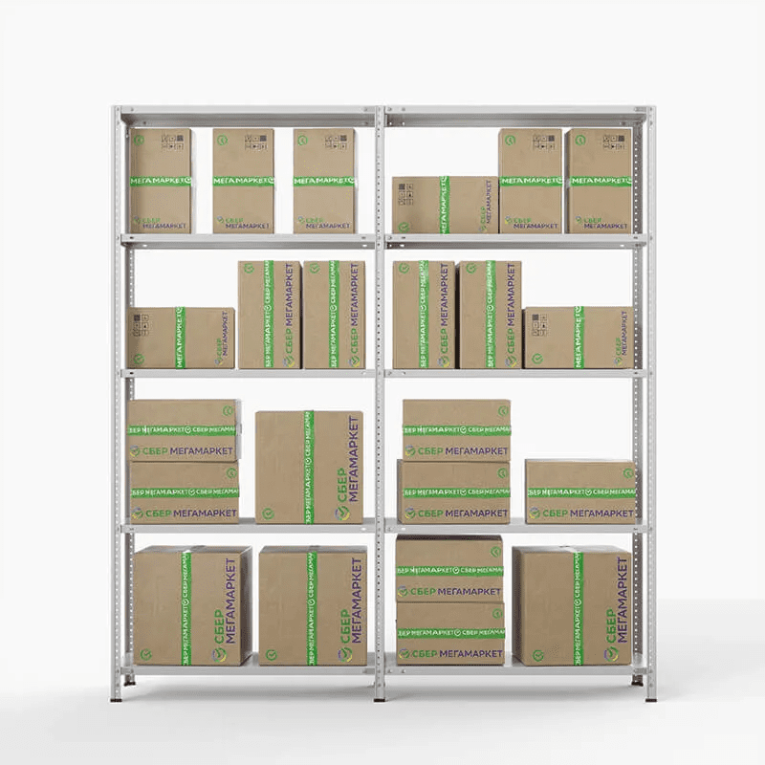 Стеллаж ПВЗ Сбер 2000х2000х400 5 полок купить в Северодвинске Стеллаж ПВЗ Сбер 2000х2000х400 5 полок купить в Северодвинске