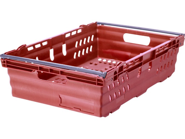 Ящик 600х400х167 со складываемыми ручками красный купить в Северодвинске Ящик 600х400х167 со складываемыми ручками красный купить в Северодвинске