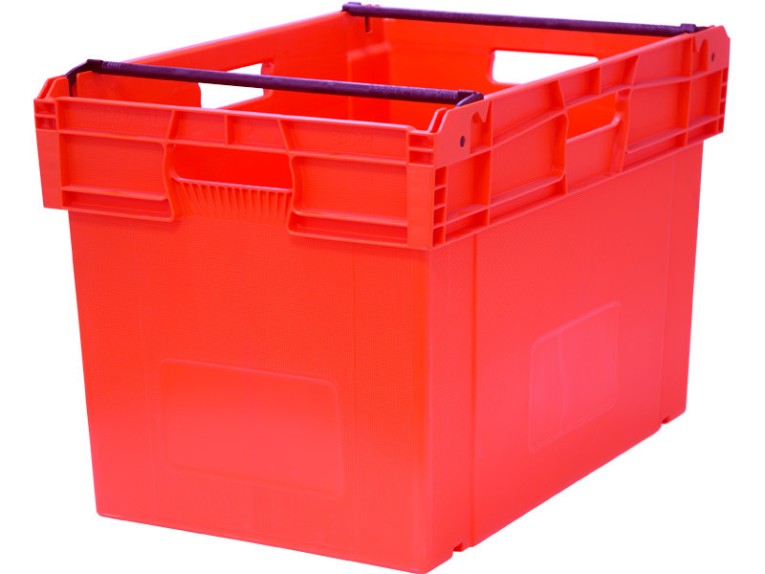 Ящик 600х400х407 со складываемыми ручками красный купить в Северодвинске Ящик 600х400х407 со складываемыми ручками красный купить в Северодвинске