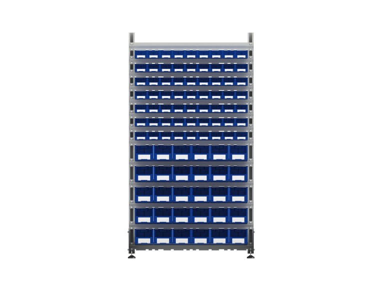 Стеллаж для пластиковых лотков SORTEX односторонний 1800x1000x450.04 купить в Северодвинске Стеллаж для пластиковых лотков SORTEX односторонний 1800x1000x450.04 купить в Северодвинске