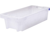 Ящик рыбный 800х400х225 конусный 25 кг/40 л с дренажными отверстиями белый 81651100 Ящик рыбный 800х400х225 конусный 25 кг/40 л с дренажными отверстиями белый 81651100