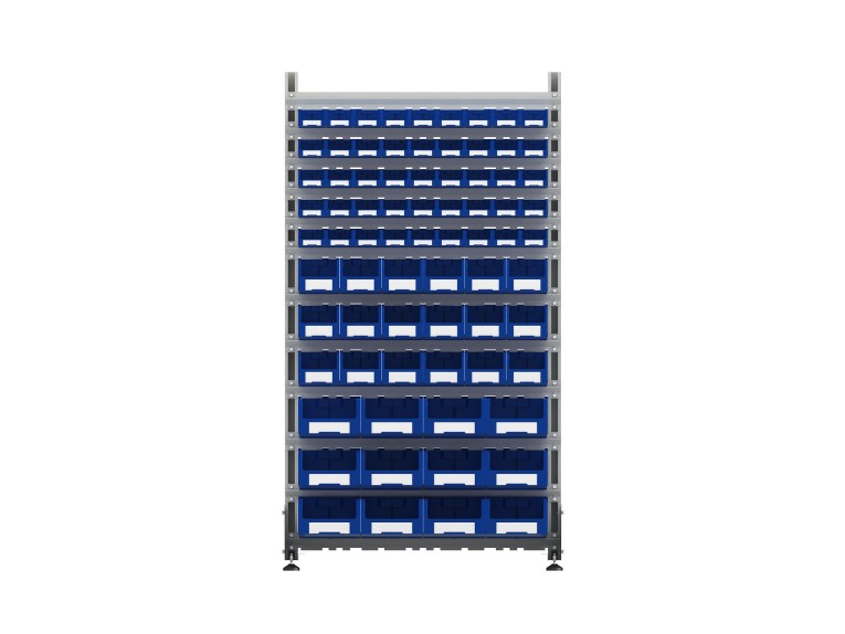 Стеллаж для пластиковых лотков SORTEX односторонний 1800x1000x450.06 купить в Северодвинске Стеллаж для пластиковых лотков SORTEX односторонний 1800x1000x450.06 купить в Северодвинске