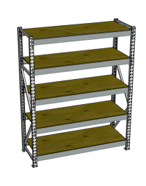 Стеллаж грузовой СГР 2500x1800x600 5 полок (фанера)