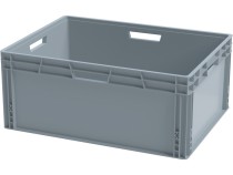 Ящик 800х600х340 сплошной, усиленное дно, цв. серый